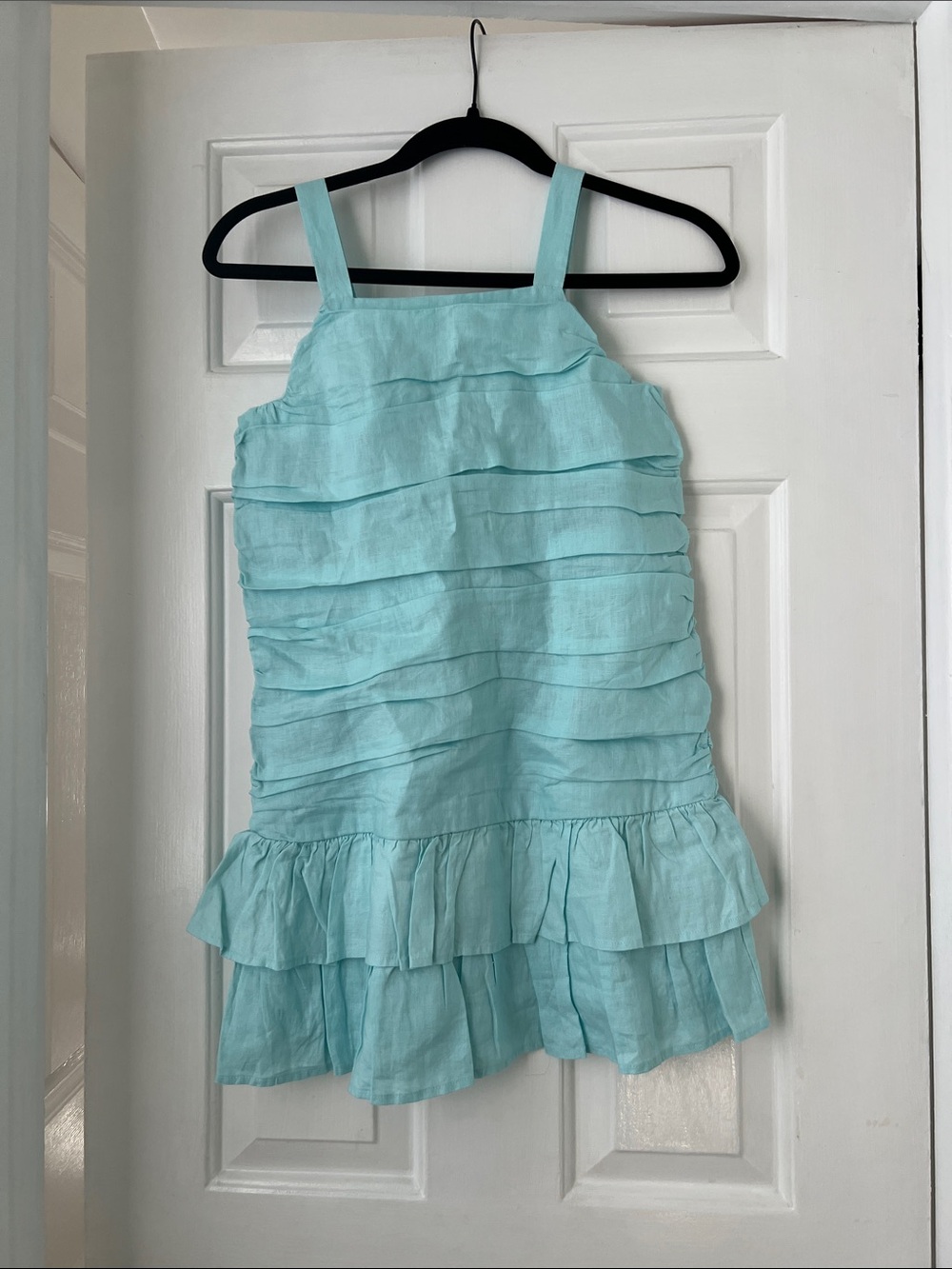 NWT Janie and Jack Aqua Tiered Ruffle Sundress size 12